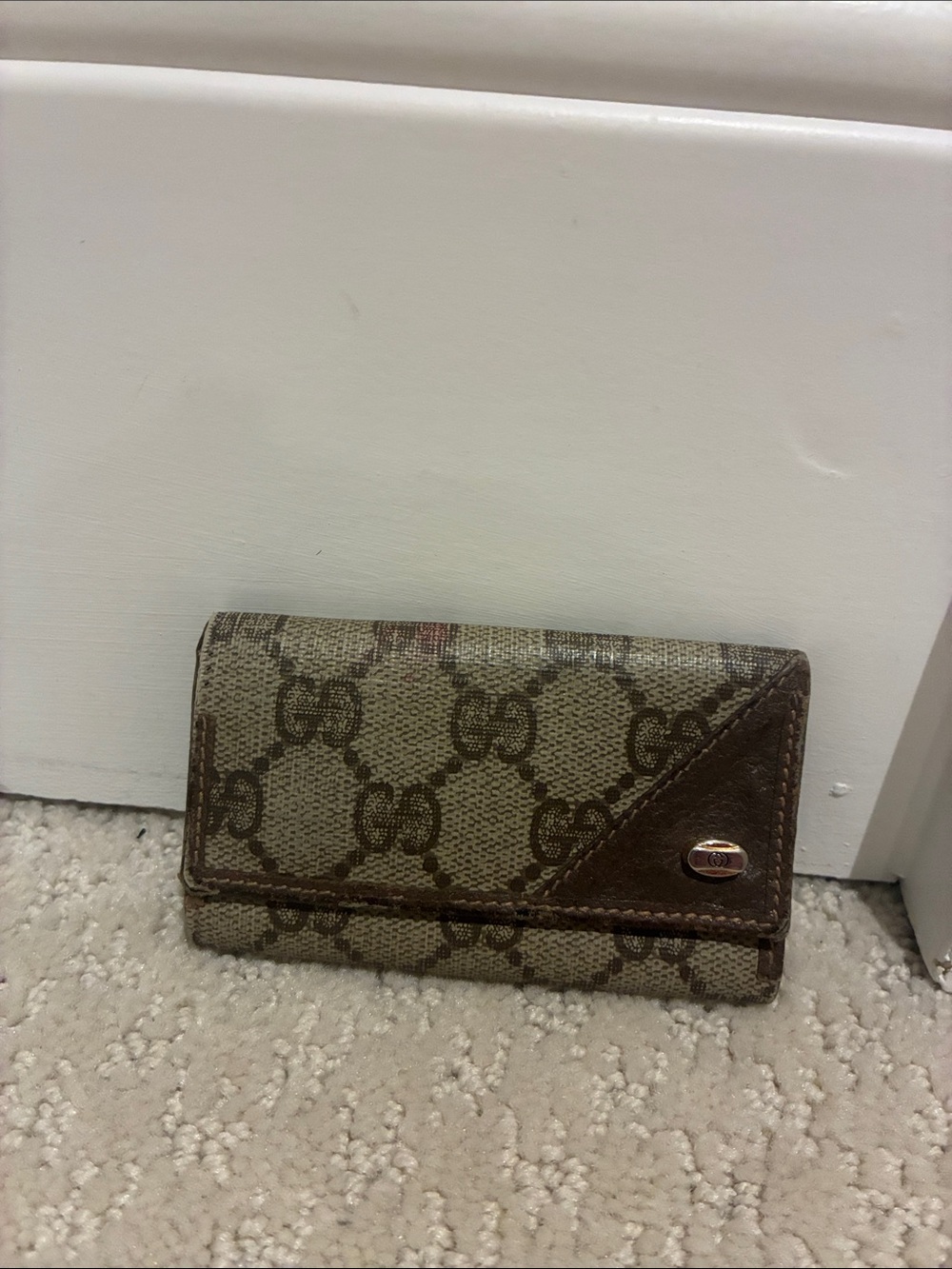 Vintage GUCCI Plus GG Coated Canvas Key Case Holder Made in Italy👝